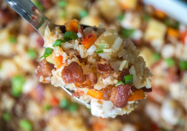 Aloha Pineapple Chicken Rice Casserole dinner casserole