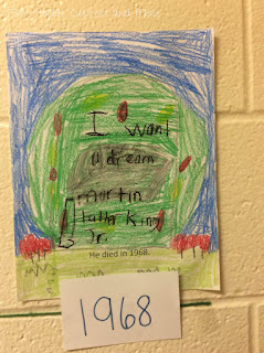 Student drawing of Martin Luther King, Jr's headstone.