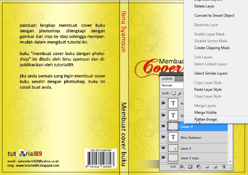 Cara membuat cover buku dengan photoshop + Video (cover 