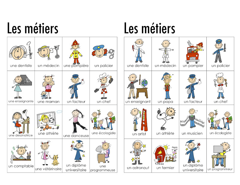 Francais a l'ecole vocabulario sur les metiers Francais a l'ecole vocabulario sur les metiers