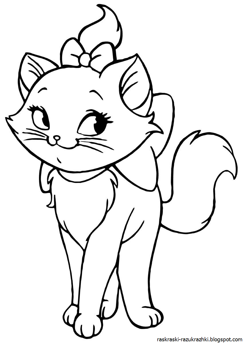 Раскраски Для Девочек Котики Распечатать Бесплатно