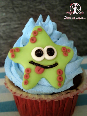 cupcake con stella marina baby