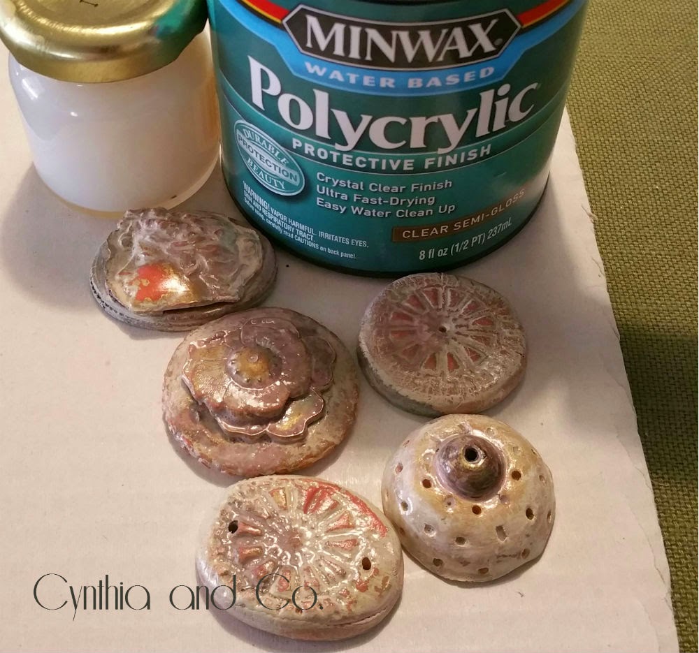 Use Minwax Finish Semi-Gloss to seal pendants