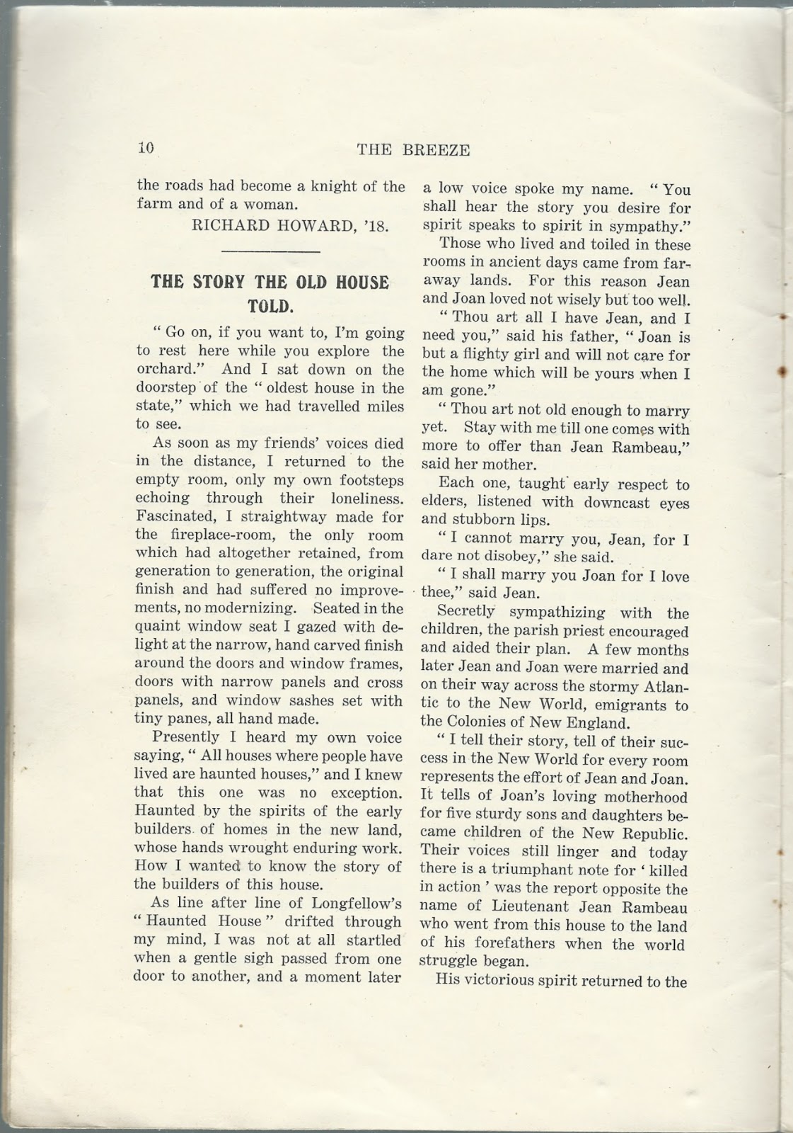 Heirlooms Reunited May, 1917, Issue of The Breeze of Brooksville High