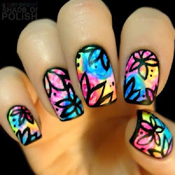 nail watercolor flower designs flowers background lovely polish canvas deko fascinating acrylic nails unas attractive handle too gradient blend into