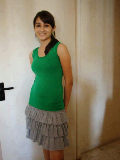 Indian-Desi-Girl-In-Green-T-Shirt