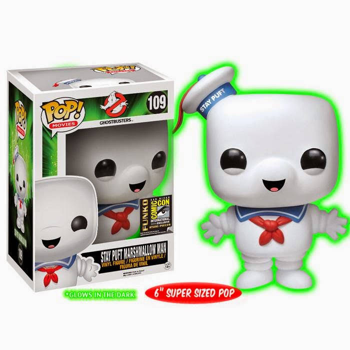 San Diego Comic-Con 2014 Exclusive Ghostbusters Pop! Vinyl Figures by Funko - Glow in the Dark Stay Puft Marshmallow Man