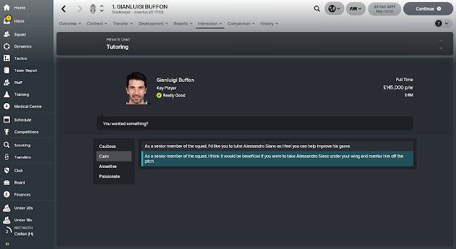 Tutoring off the pitch Football Manager
