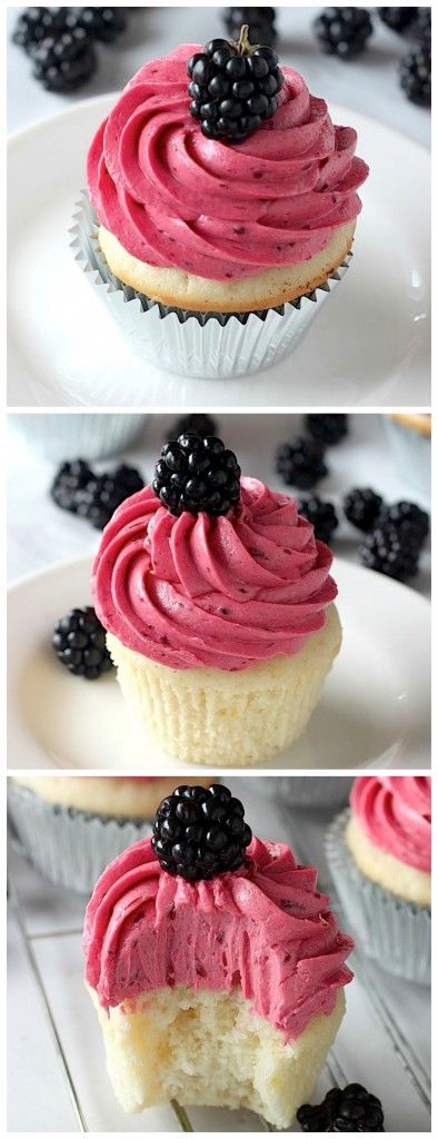 Fluffy Lemon Cupcakes are topped with BLACKBERRY Buttercream! These Lemon Blackberry Cupcakes are so pretty and always a showstopper. Their refreshing flavor makes them perfect for Spring and Summer celebrations!