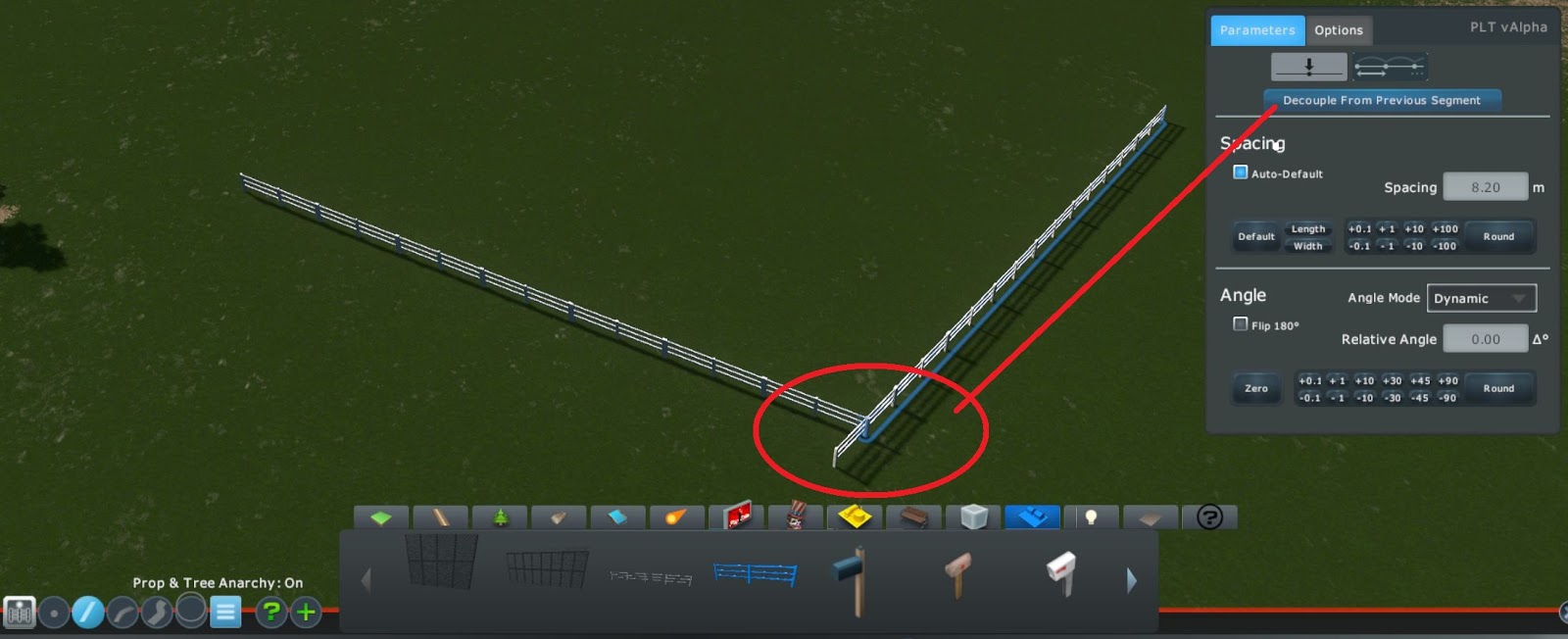 Cities Skylines MOD導入ガイド 樹木やプロップを直線や曲線状にまとめて配置する（Prop Line Tool、他1MOD）