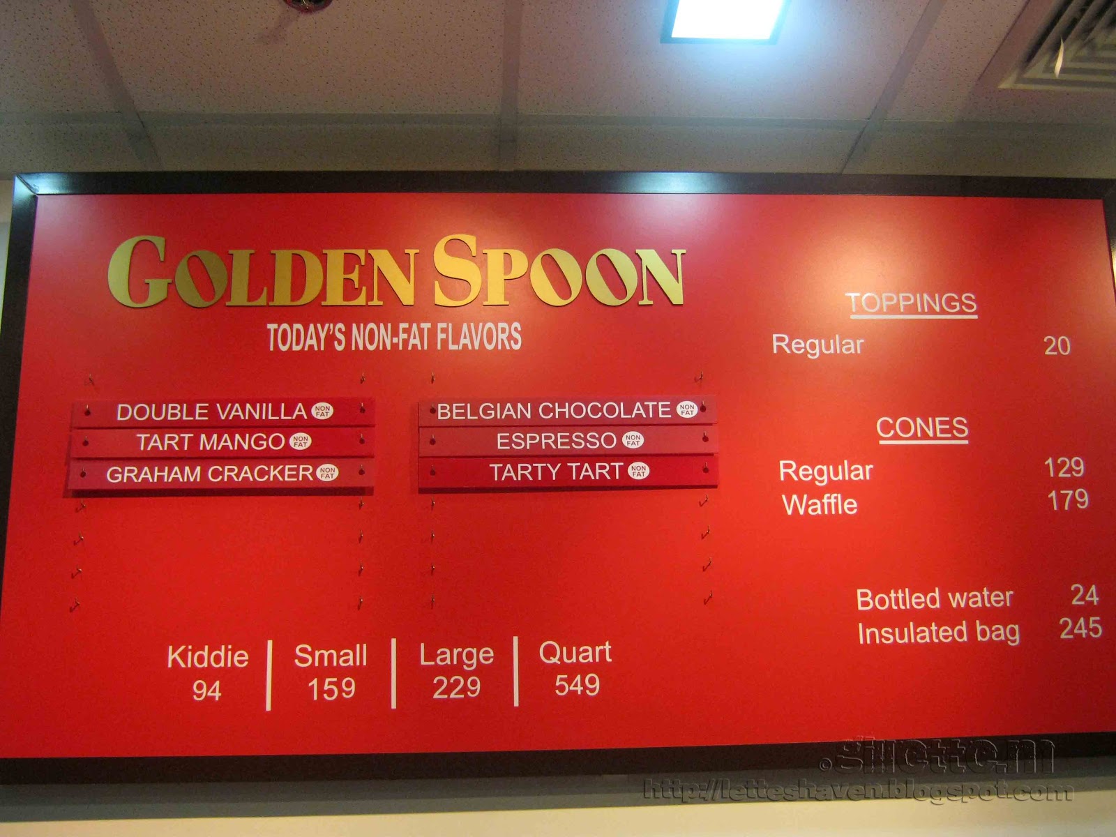 Lette's Haven Golden Spoon's Frozen Yogurt