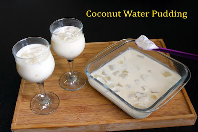 Tender coconut water pudding