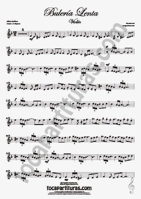 1  Bulería Lenta Partitura de Violín Sheet Music for Violin Music Scores Music Scores Flamenco 