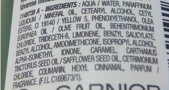 ingredientes aceite Oliva Mítica de Garnier