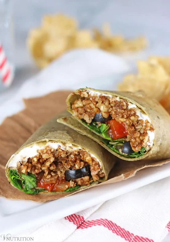 Vegan Taco Wrap with Walnut Meat