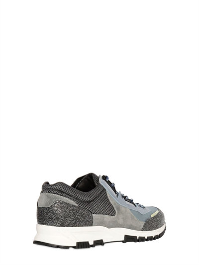 Running Deluxe: Lanvin Suede and Grained Leather Running Sneakers ...