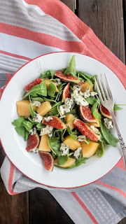 Ensalada de melón cantaloup con higos Ensalada de melón cantaloup con higos