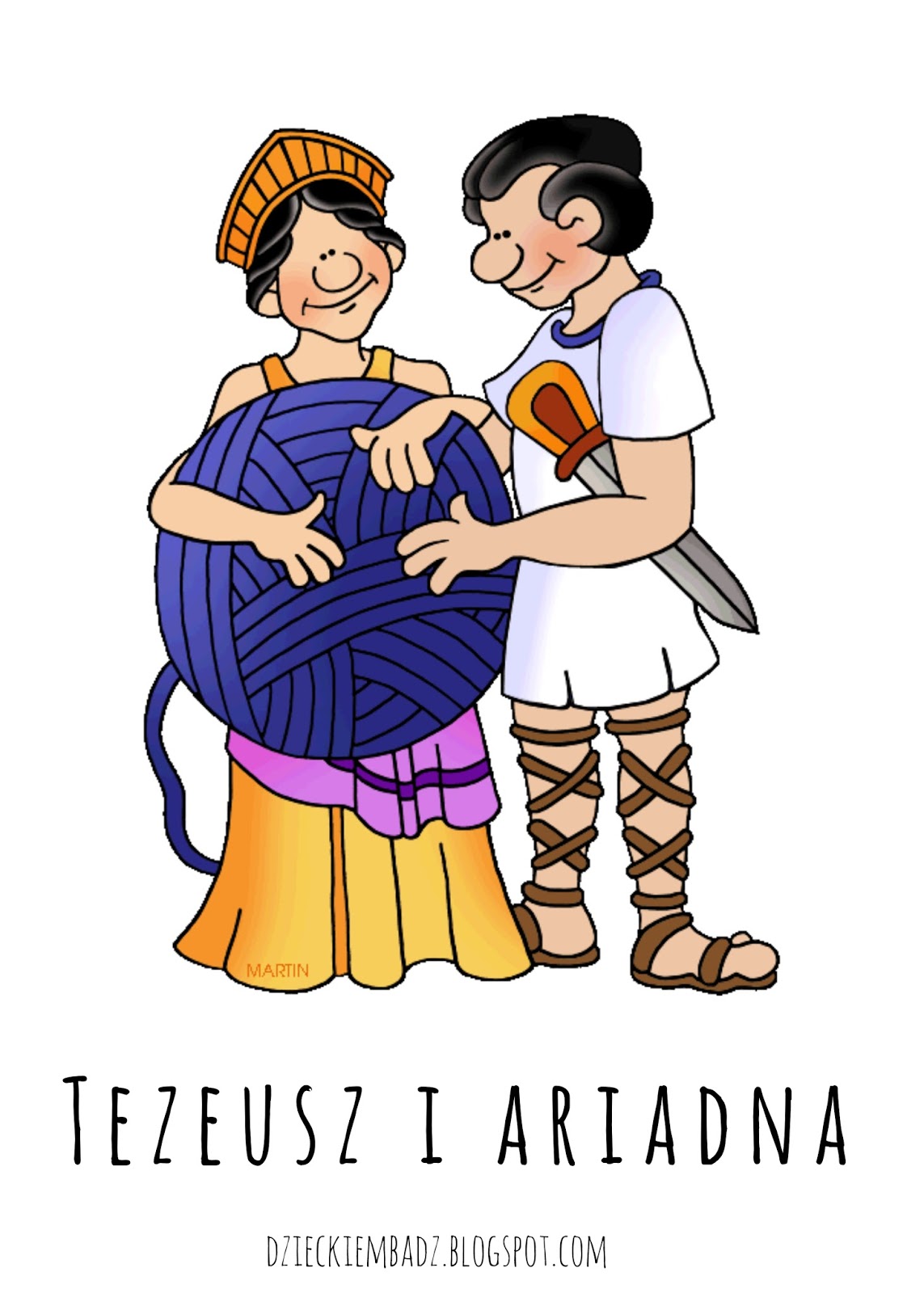 Tezeusz I Ariadna Karta Pracy Zajęcia z mitologią grecką vol. 3 - Tezeusz, Ariadna i Minotaur