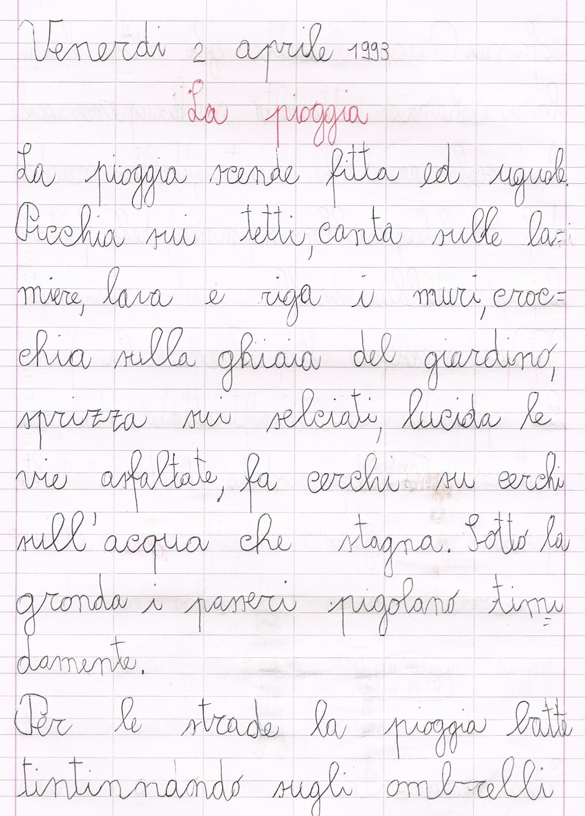 Racconto&quot;La pioggia&quot;.