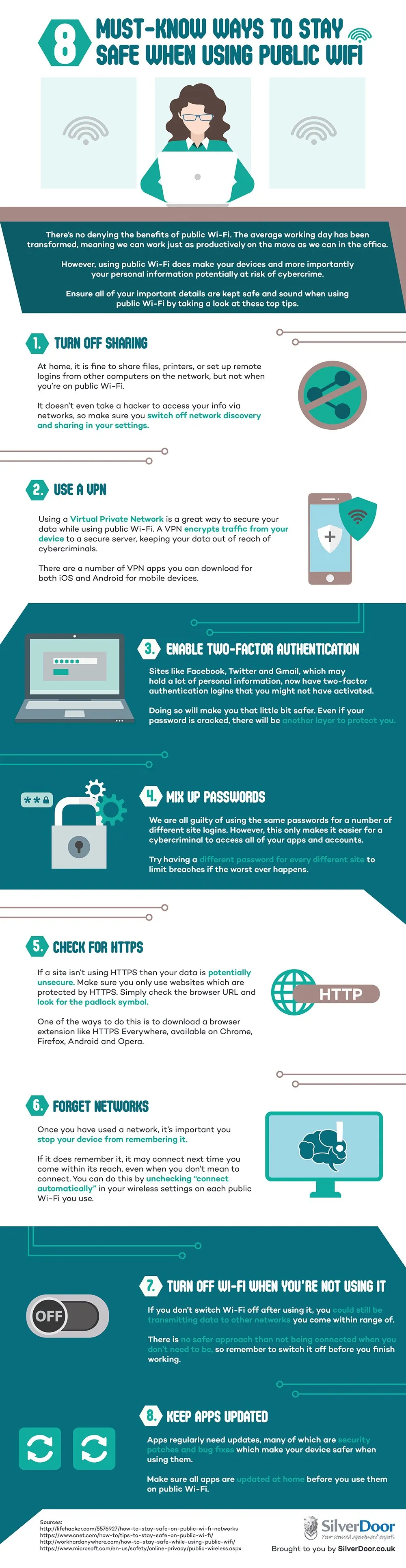 8 Must-Know Ways To Stay Safe When Using Public Wi-Fi - #Infographic