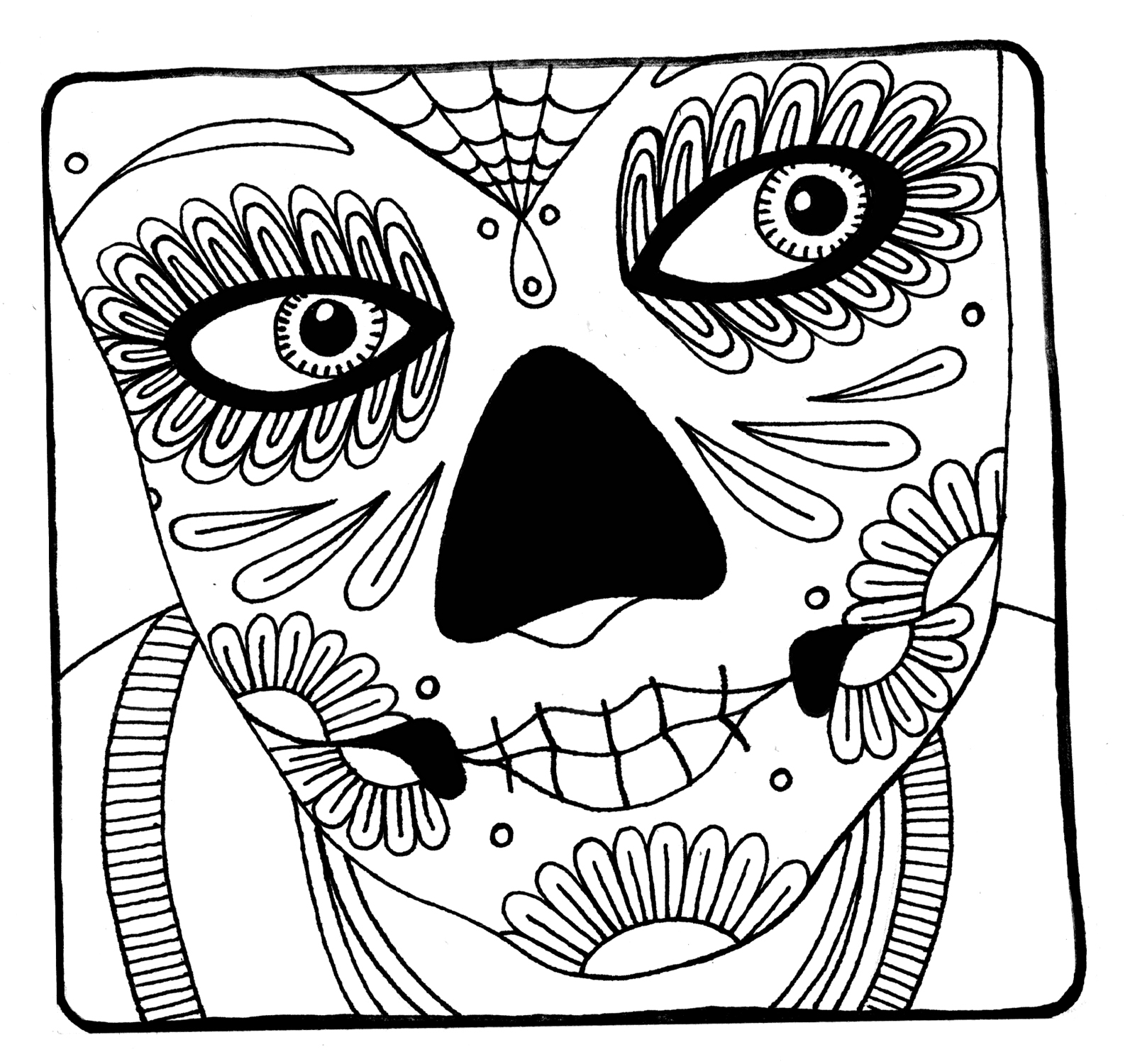 face coloring pages for adults - photo #36