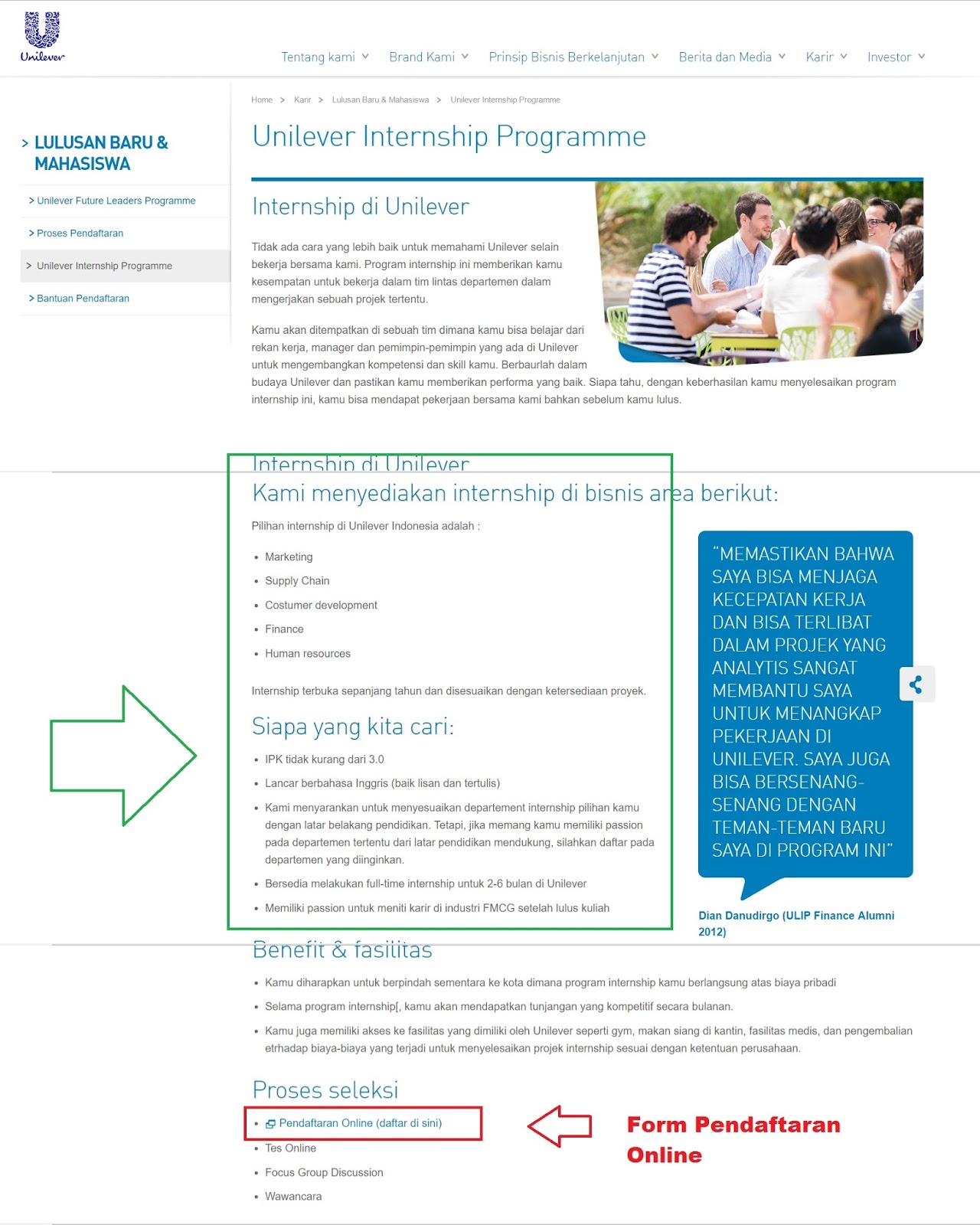 Syarat Kerja Unilever