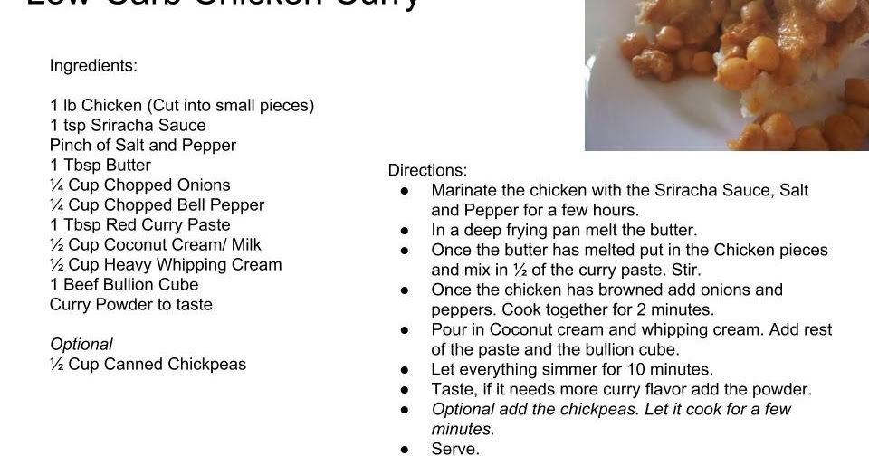 Low-Carb Chicken Curry