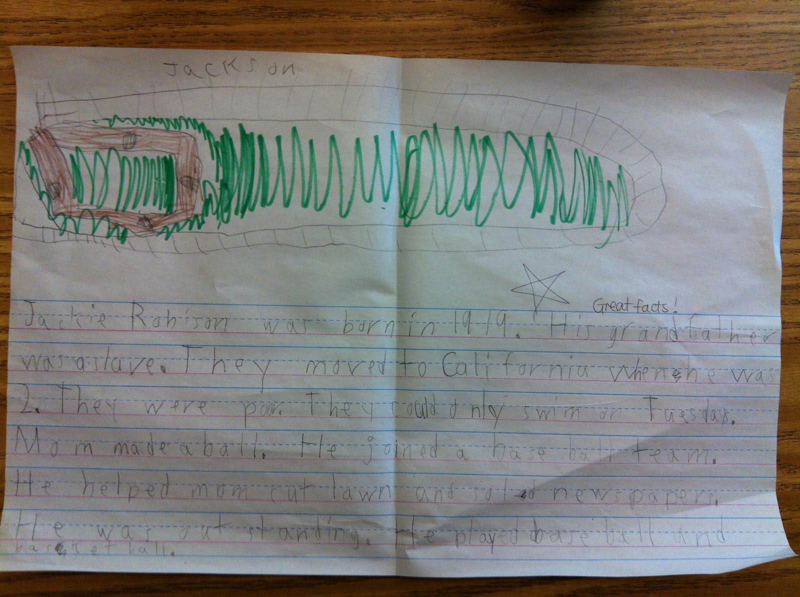 Mrs. Hannah's First Grade Class: Jackie Robinson