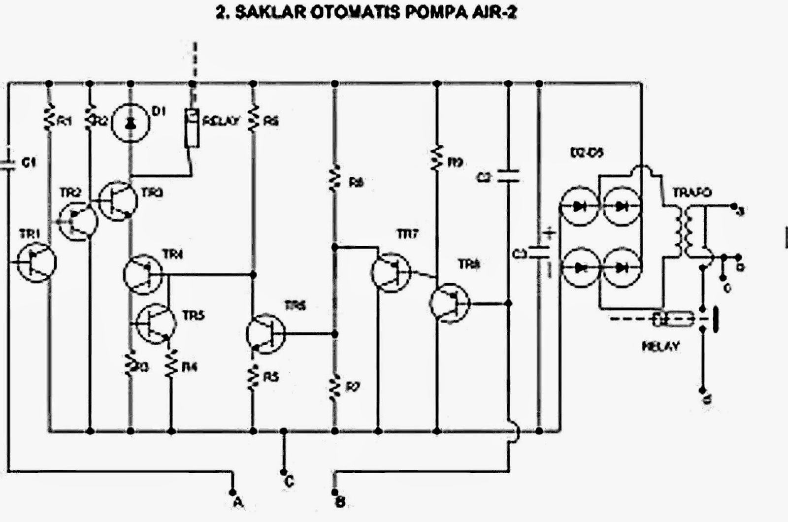 Rangkaian SAKLAR OTOMATIS POMPA AIR (Sensor pendeteksi ... sanyo tv wiring diagram 