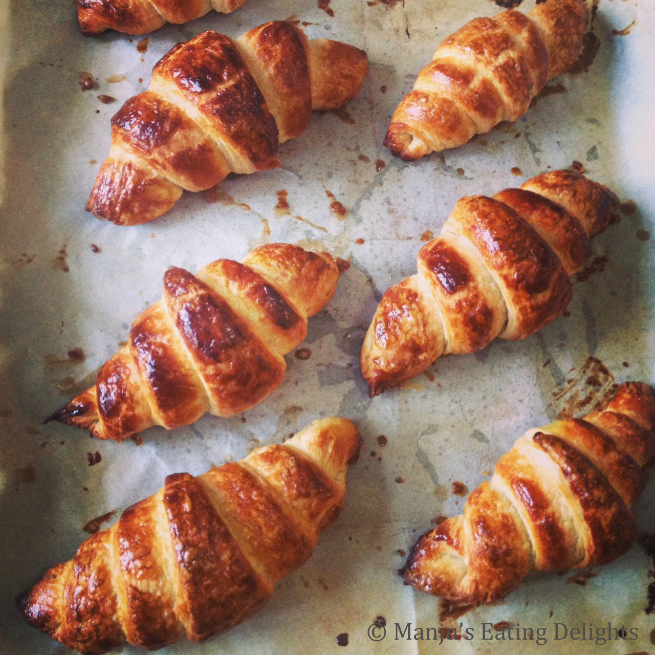 Manju&amp;#39;s Eating Delights: Classic Butter Croissants | We Knead To Bake #2