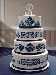 navy cakes damask cake