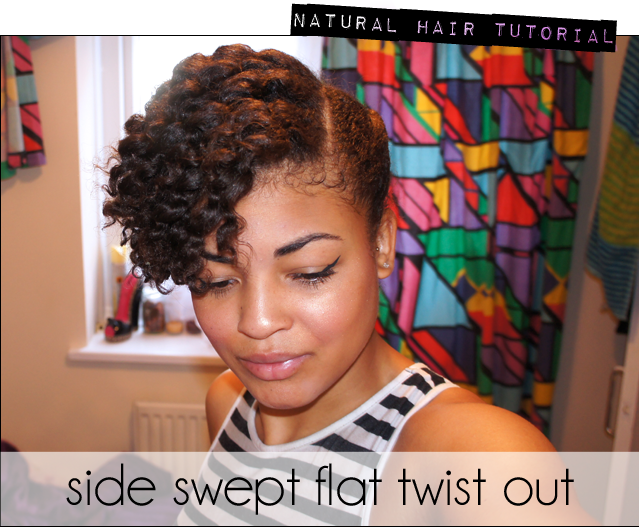  Natural Hair or Transitioning Hair Tutorial- Side swept Flat Twist Out