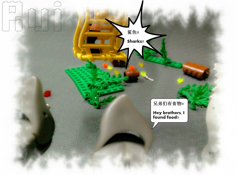 Lego Sharks - Sharks found food!
