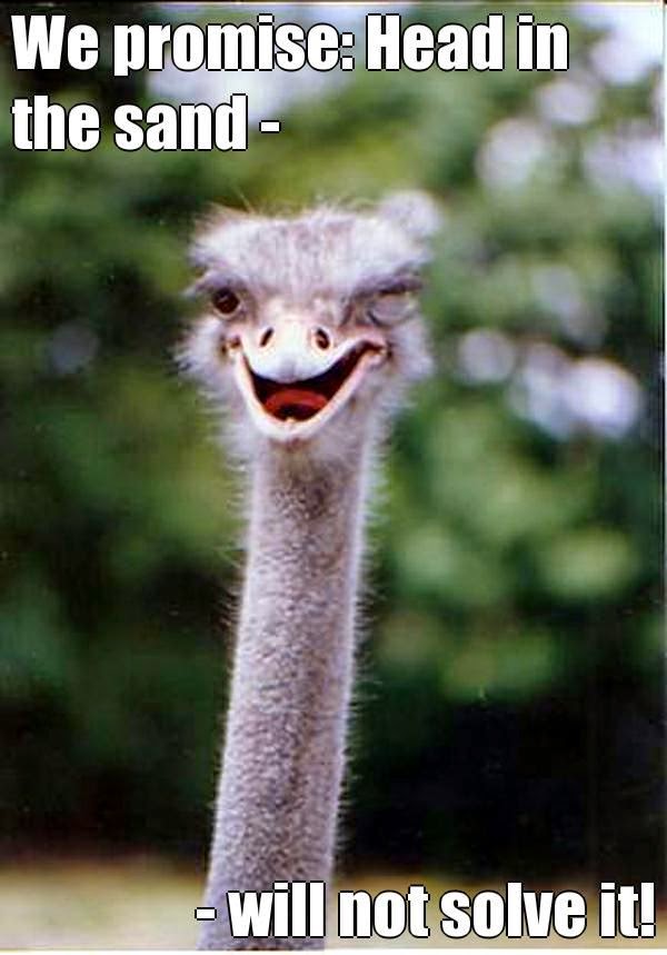 STICKING YOUR HEAD IN THE SAND