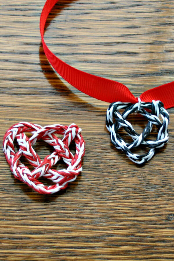 DIY Paper Yarn Heart Knot Necklace