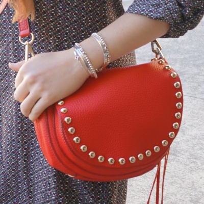 Rebecca Minkoff unlined saddle bag in cherry red  | Away From The Blue