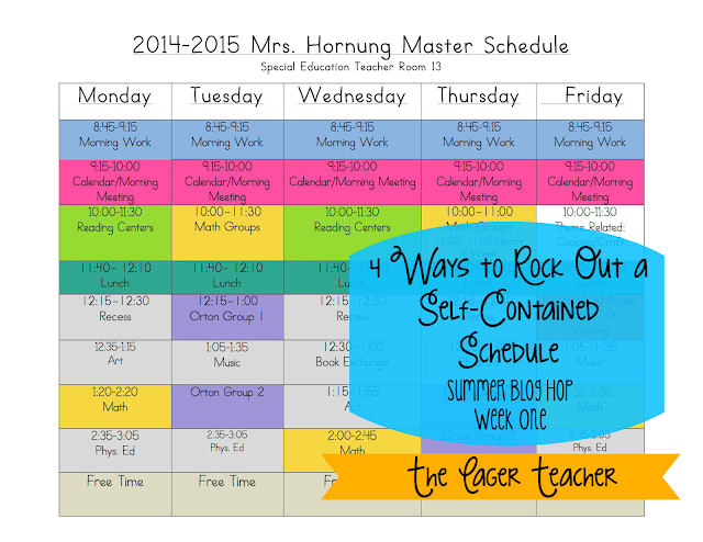 4 Ways To Rock Out A Self Contained Schedule The Eager Teacher Special Education Classroom Schedule Template