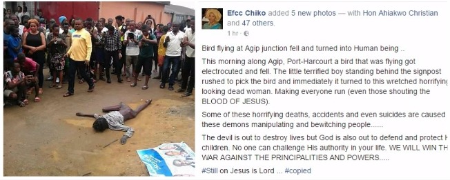  "Flying Bird Falls & Turns Into A Woman In Port Harcourt" - Lady Claims (Pics)1