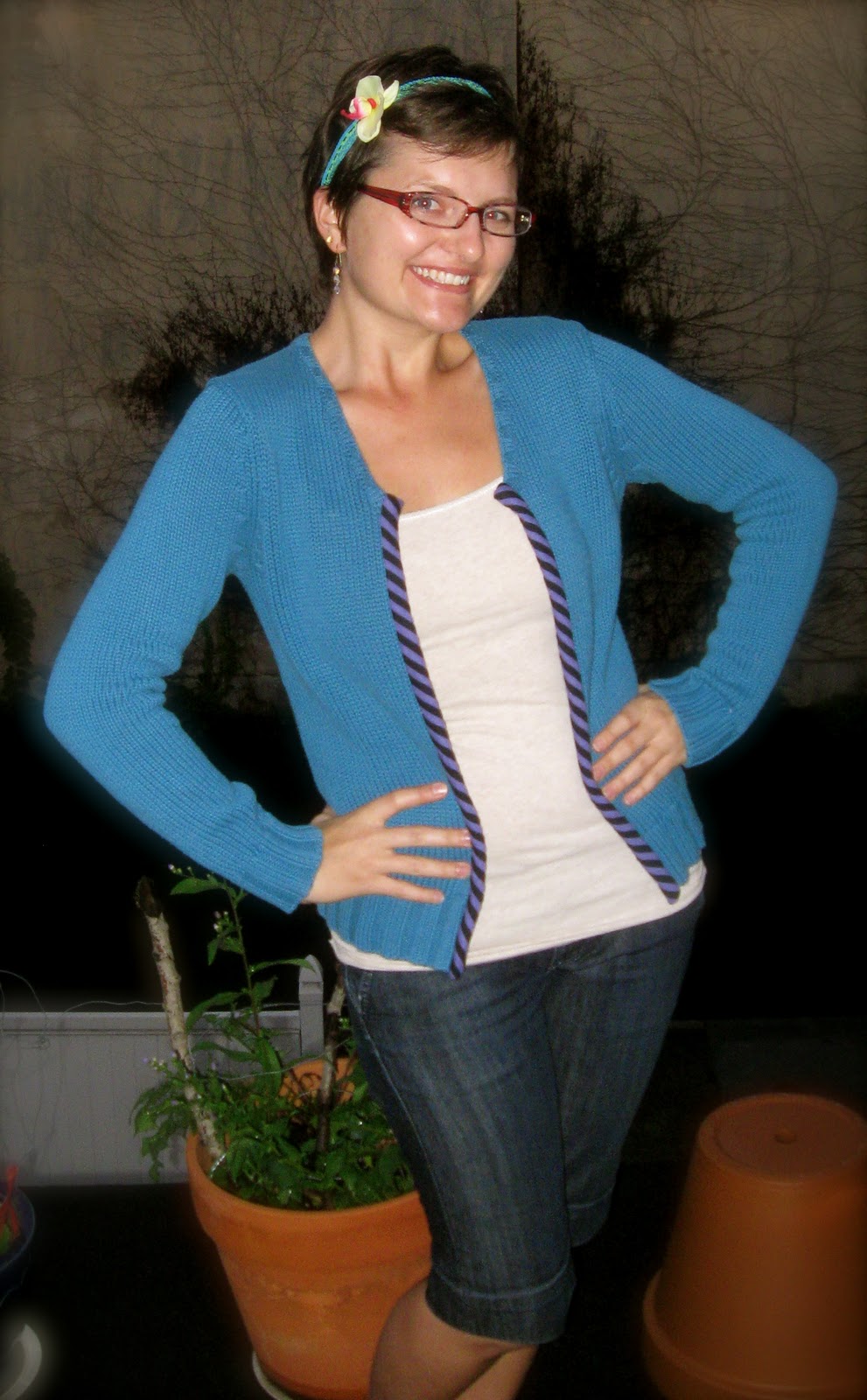 SophiaFredricka DIY Pullover Sweater into a Cardigan