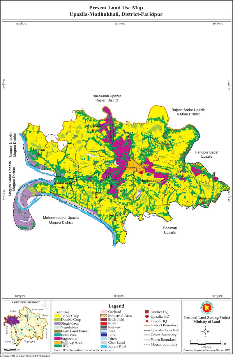 Madhukhali Upazila Mouza Map Faridpur District Bangladesh