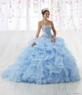 Vestidos de xv celestes clearance