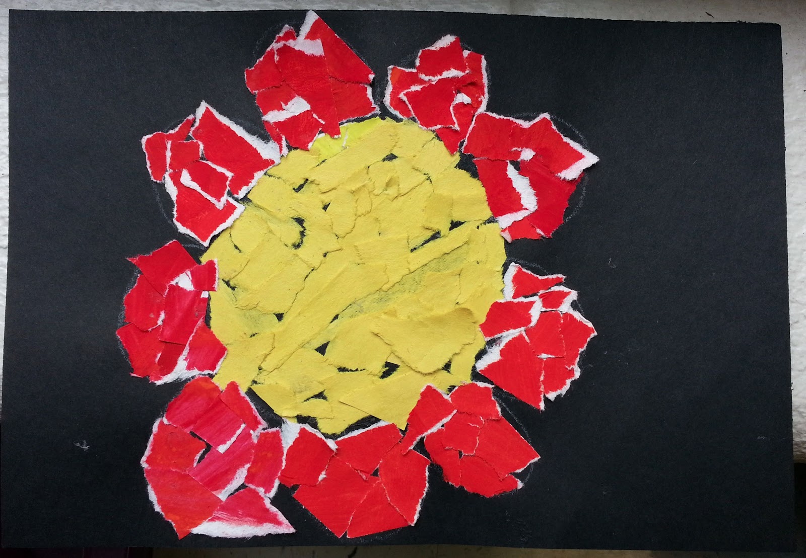 Recycled Torn PaintedPaper Mosaics (1st) Art with Mrs. Nguyen