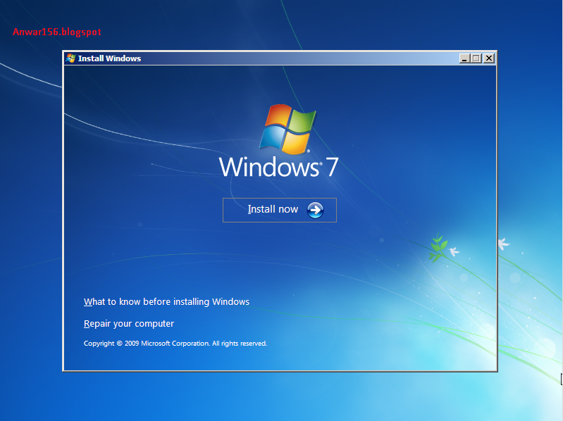 Cara install Windows 7 - Anwar156