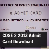 CDSE 2 2013 Admit Card Download