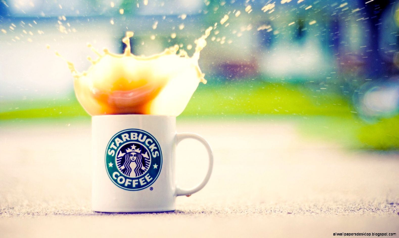 Starbucks Coffee Splash Drops Mood Hd Wallpaper