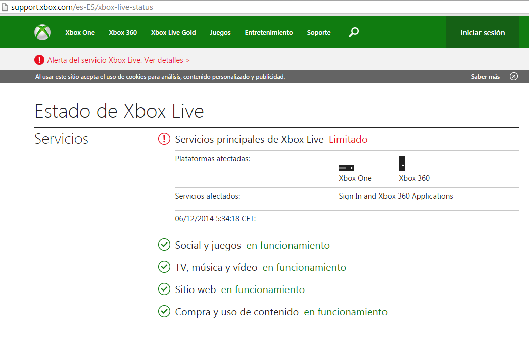 Suspension del Servicio Xbox Live 05/12/14 Debvaru