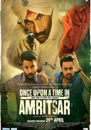 Poster of Once Upon A Time in Amritsar 2016 DVDRip 350MB Punjabi Movie 480p ESubs Watch Online Free Download bolly4u