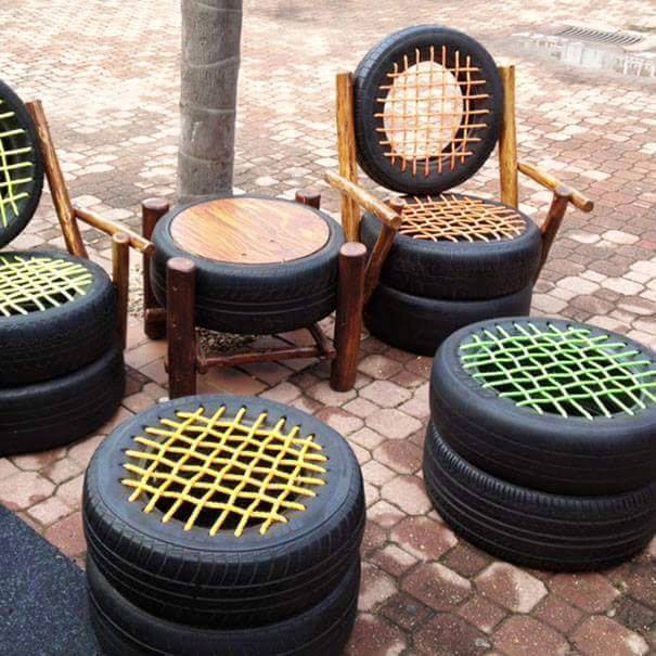 Recycle Ideas Using plastic bottles and tires