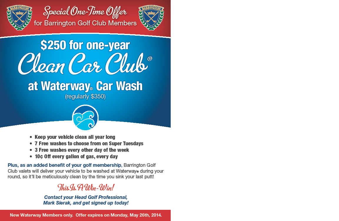 Barrington Golf Shop Take Advantage Car Washes at Barrington
