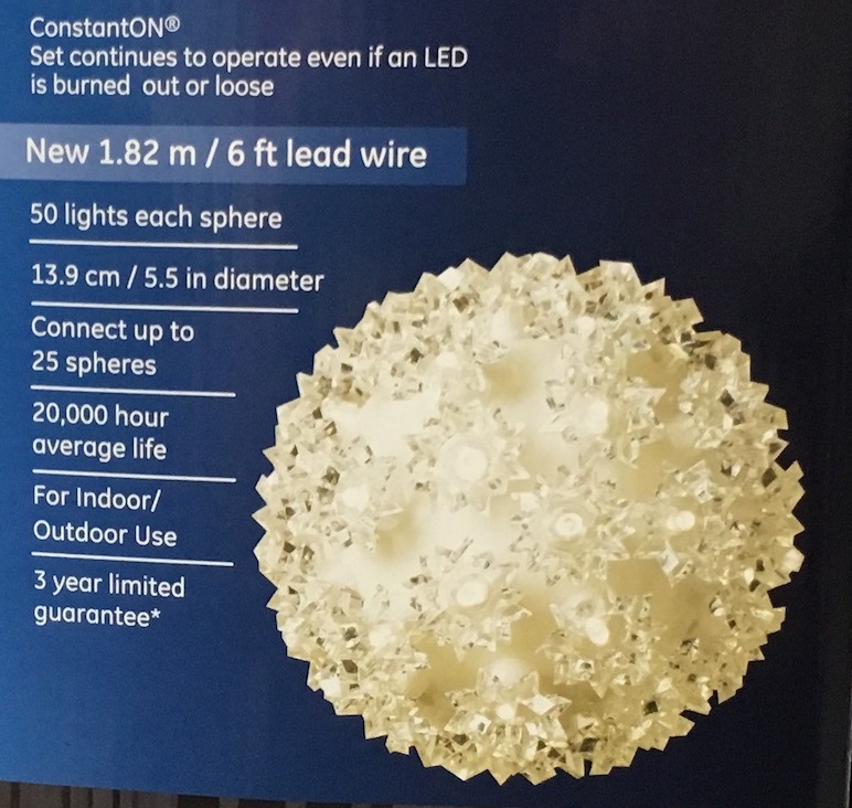 GE LED Spheres (set of 3) Costco Weekender